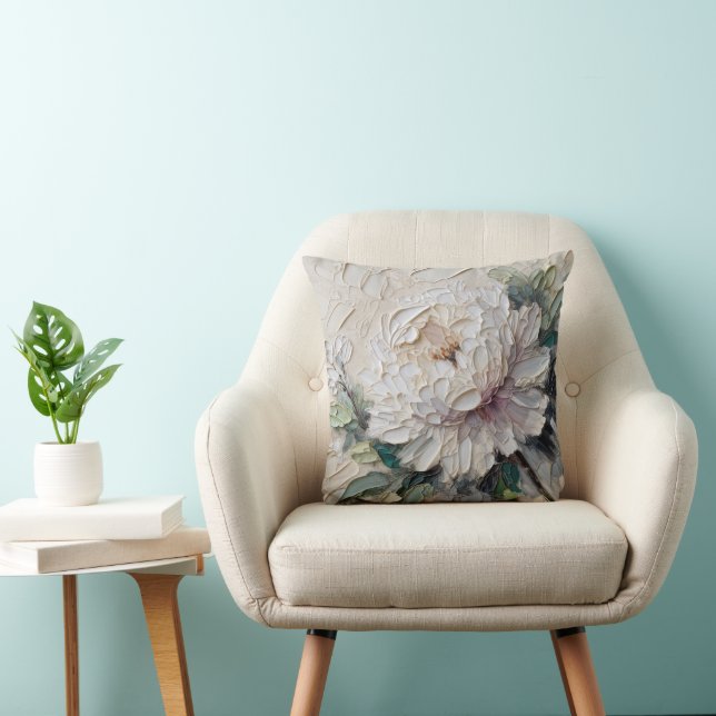 Coussin Peony blanc Impasto Art (Chaise)