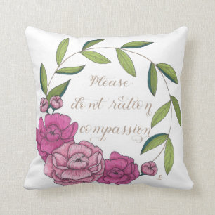 Coussin Peony Wreath - S'il vous plaît ne rationnez pas l