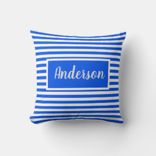 Coussin Pépinière personnalisée bleu et blanc