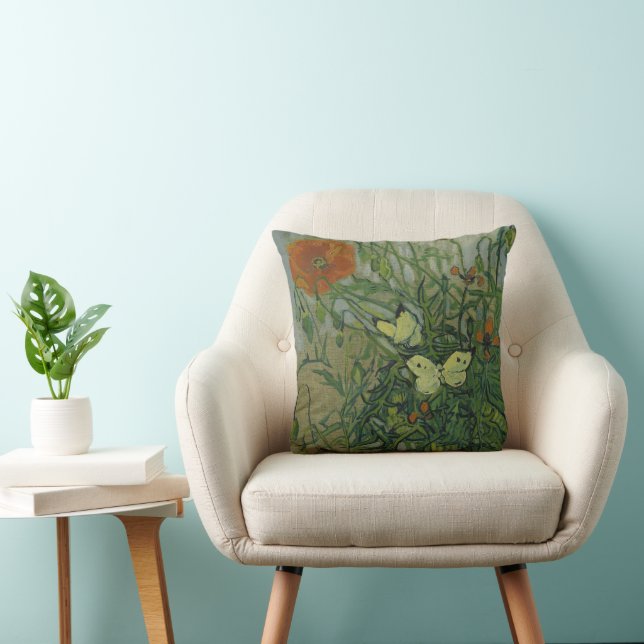 Coussin Pépites et papillons de Vincent Van Gogh (Chaise)