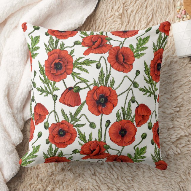Coussin Pépites, rouge et vert sur blanc (Couverture)