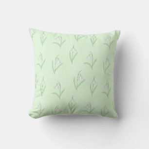 Coussin Perce-neige sur fond vert