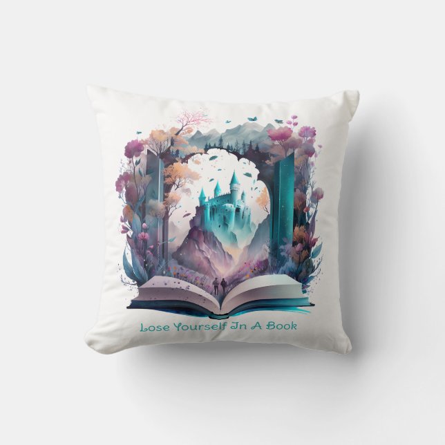 Coussin Perdez-vous dans un livre (Recto)