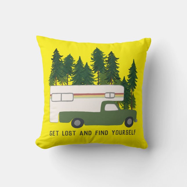Coussin PERDEZ-VOUS ET TROUVEZ-VOUS RVing Camping Camping  (Recto)