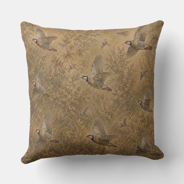 Coussin Perdrix chukar, Art  (Verso)