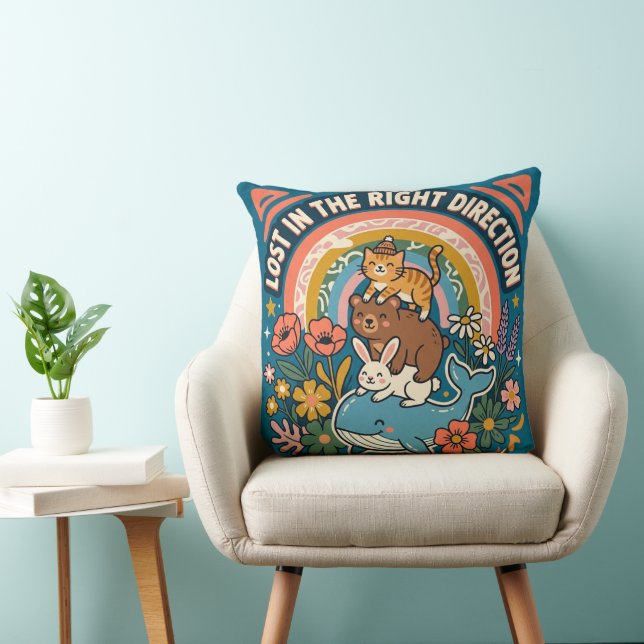 Coussin Perdu dans la bonne direction – Charme Fantaisiste (Chaise)
