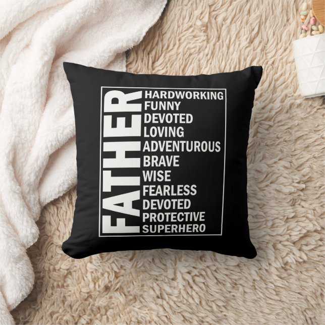 Coussin Père Adjective Fête des pères Cool Papa Définition (Couverture)
