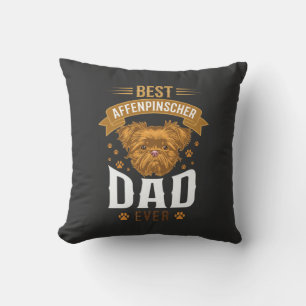 Coussin Père Affenpinscher empreintes de pattes de chien v
