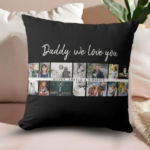 Coussin Père avec enfants Famille Papa 14 Photo Collage