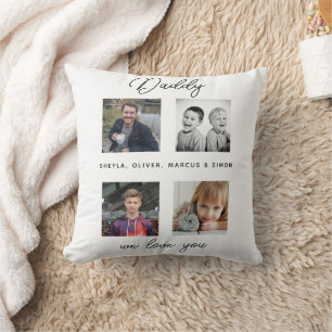 Coussin Père avec enfants Famille Papa Photo Collage