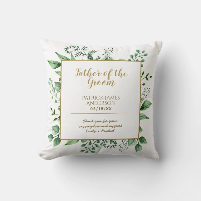 Coussin Père commémoratif de la chambre Groomsman Personna (Recto)