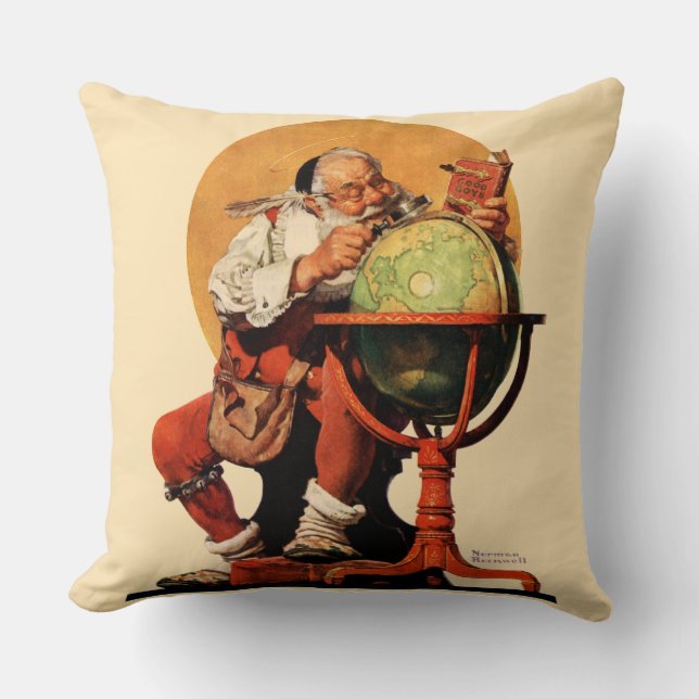 Coussin Père Noël au globe (Recto)