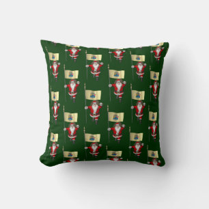 Coussin Père Noël Avec Drapeau Du New Jersey