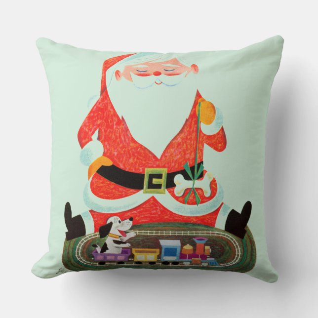 Coussin Père Noël avec le train (Recto)