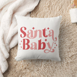 Coussin Père Noël Baby - Typographie de Noël rétro