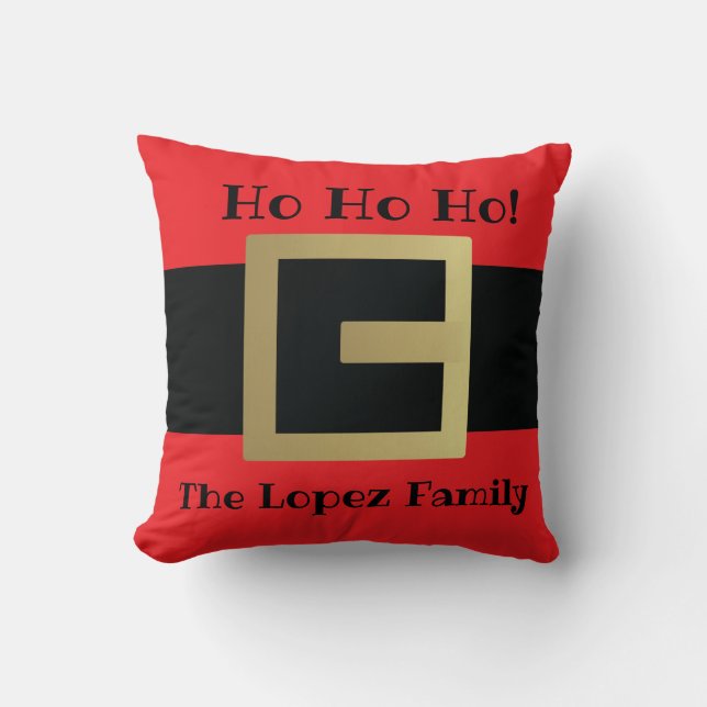 Coussin Père Noël Belt Christmas Famille personnalisée (Recto)