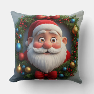 Coussin Père Noël de dessin animé festif de Noël