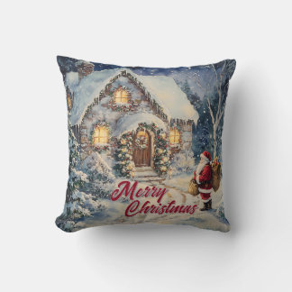 Coussin Père Noël de Noël de style vintage à la maison