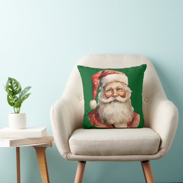 Coussin Père Noël de Noël rétro (Chaise)