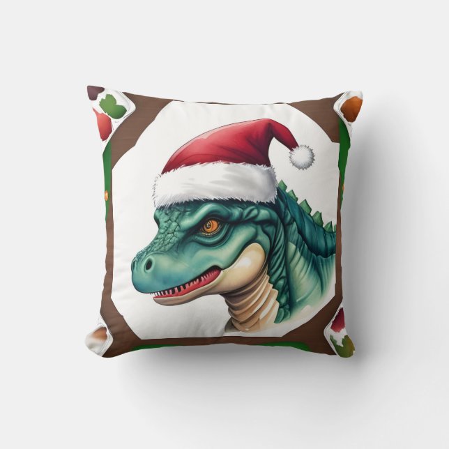 Coussin Père Noël Dinosaur (Recto)