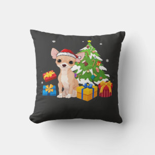 Coussin Père Noël drôle Chihuahua Chien Arbre de Noël Cade