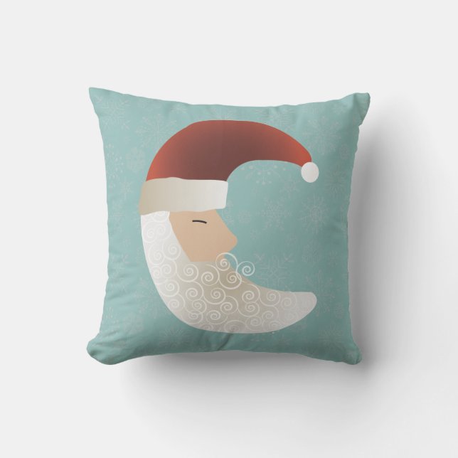 Coussin Père Noël endormi demi lune Noël Bendel (Recto)