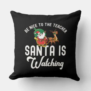 Coussin Père Noël Enseignant - Cadeau de Noël - Drôle Rind