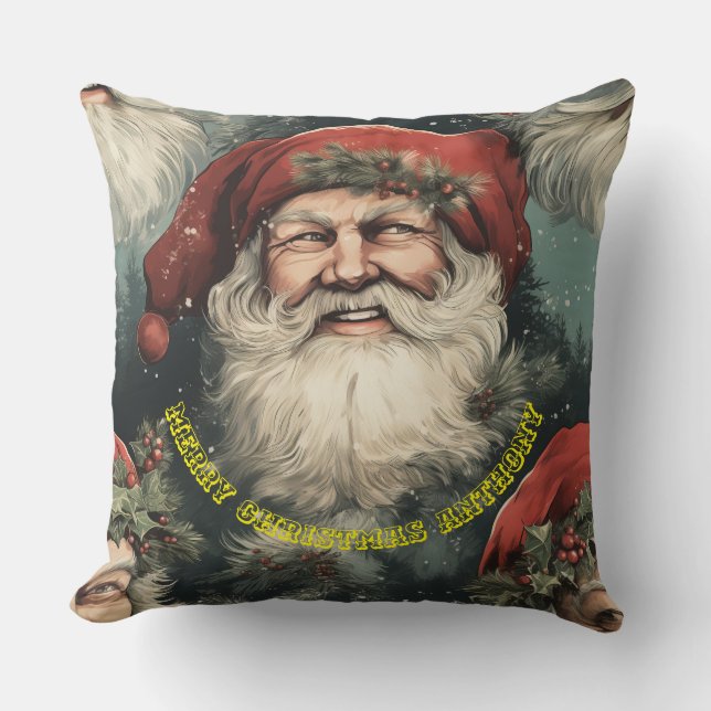 Coussin Père Noël et message (Recto)