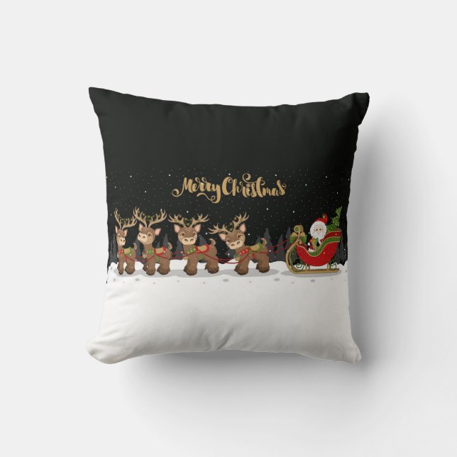 Coussin Père Noël et Sleigh (Recto)