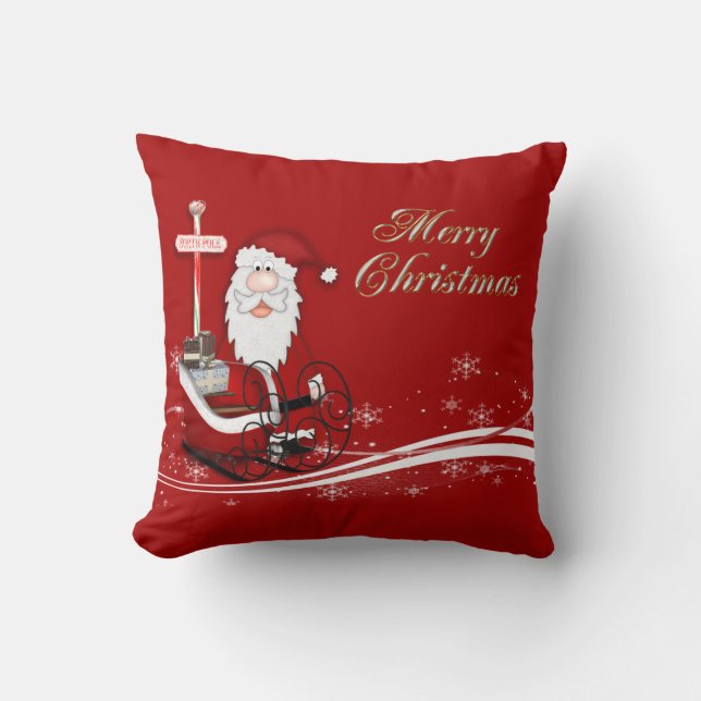 Coussin Père Noël et son Sleigh Christmas (Recto)