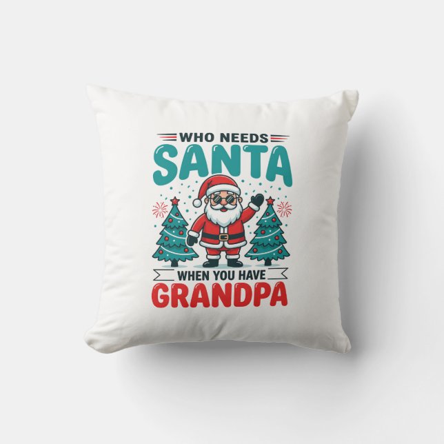 Coussin Père Noël Famille (Recto)