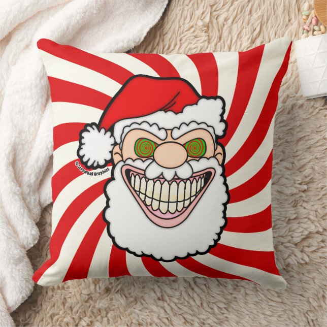 Coussin Père Noël flippant Graphiques Screwball (Couverture)