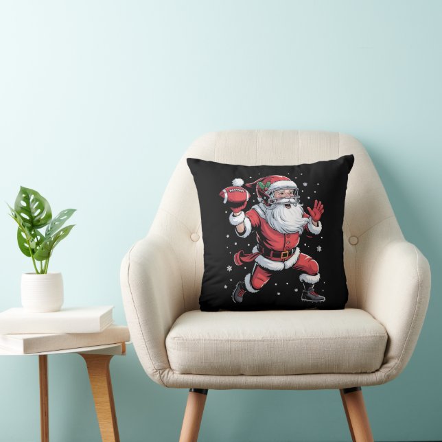 Coussin Père Noël Jouant au football américain Noël (Chaise)