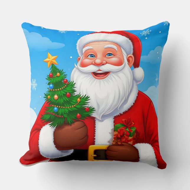 Coussin Père Noël joyeux (Recto)