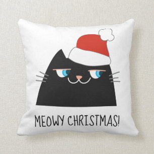 Coussin   Père Noël mignon Kitty de Noël de chat