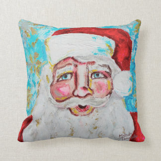 Coussin Père Noël moderne 16 pouces x 16 pouces