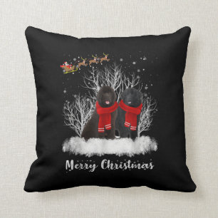Coussin père Noël Newfoundland Couple Joyeux cadeau de c