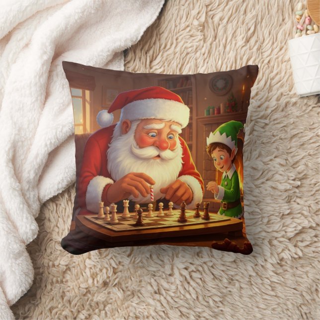Coussin Père Noël personnalisé & Jeu d'échecs de l'elfe No (Couverture)