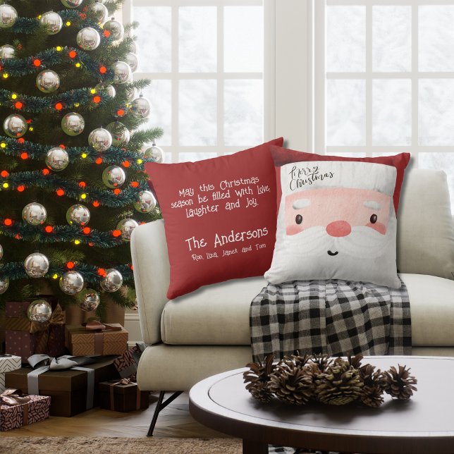 Coussin Père Noël personnalisé Joyeux Noël (Créateur téléchargé)