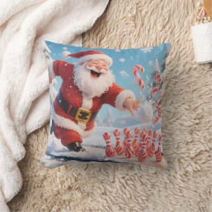 Coussin Père Noël qui frappe personnalisé Bowling