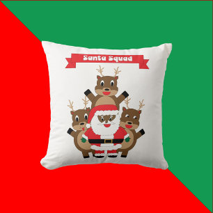 Coussin Père Noël Squad Funny Reindeer Black Santa Claus