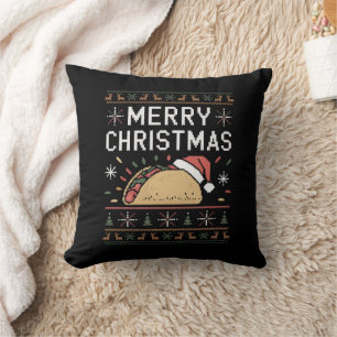 Coussin Père Noël Taco Noël Sweater Lumineux Ugly Xmas