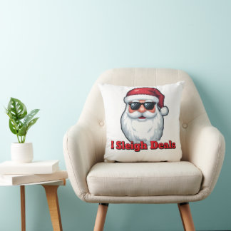 Coussin Père Noël Tueur de Deals Drôle de Shopping de Vaca