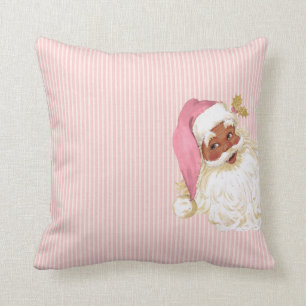 Coussin Père Noël victorien Vintage rose de couleur