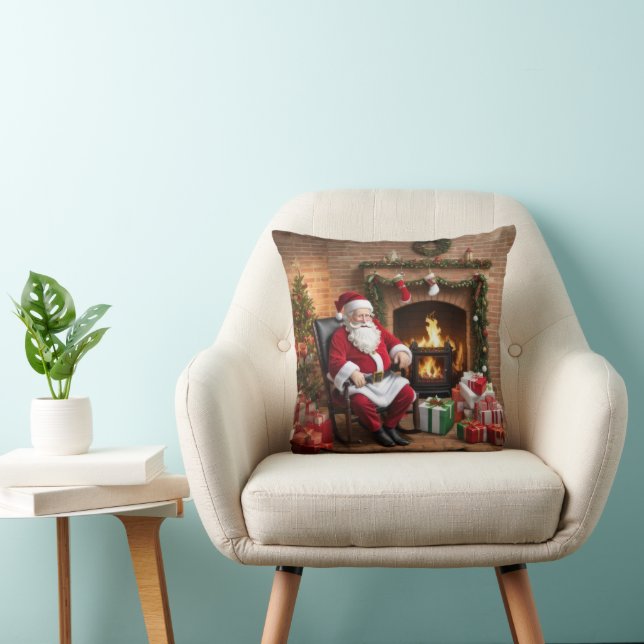 Coussin Père Noël vintage (Chaise)