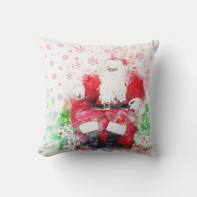 Coussin Père Noël vintage (Recto)