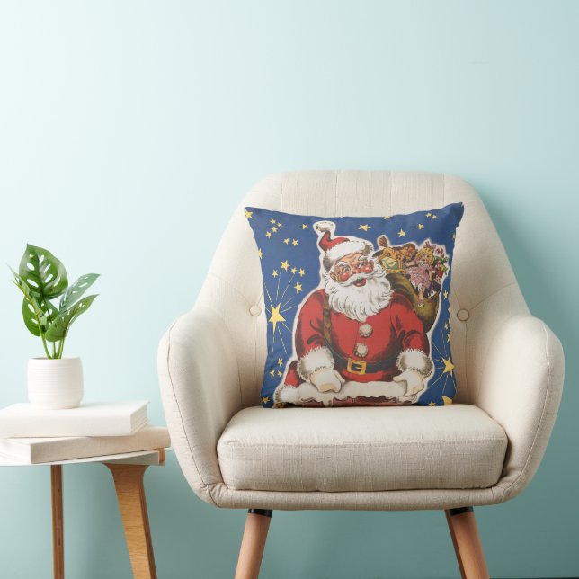 Coussin Père Noël vintage, Cette Nuit Avant Noël (Chaise)