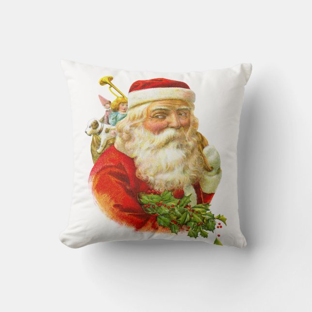 Coussin Père Noël vintage Noël  (Recto)