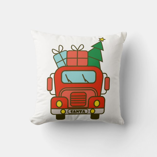 Coussin Père Noël vue de devant Joyeux Noël (Recto)