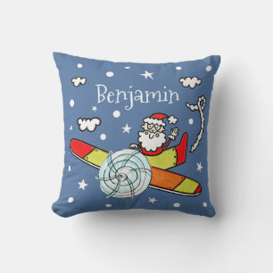 Coussin Père personnalisé Noël Père Noël Père Noël Avion